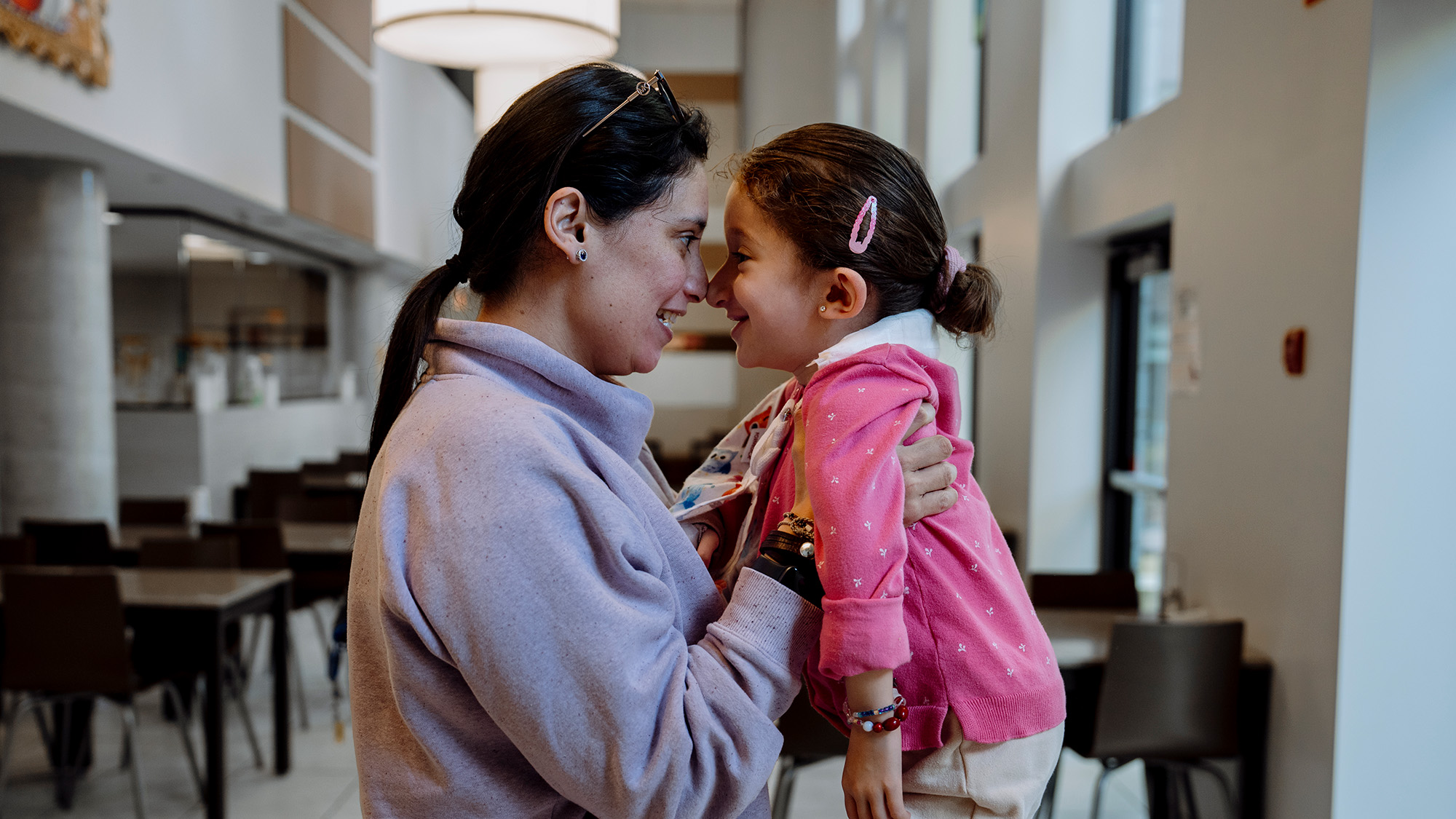 Smiling Mom and Child