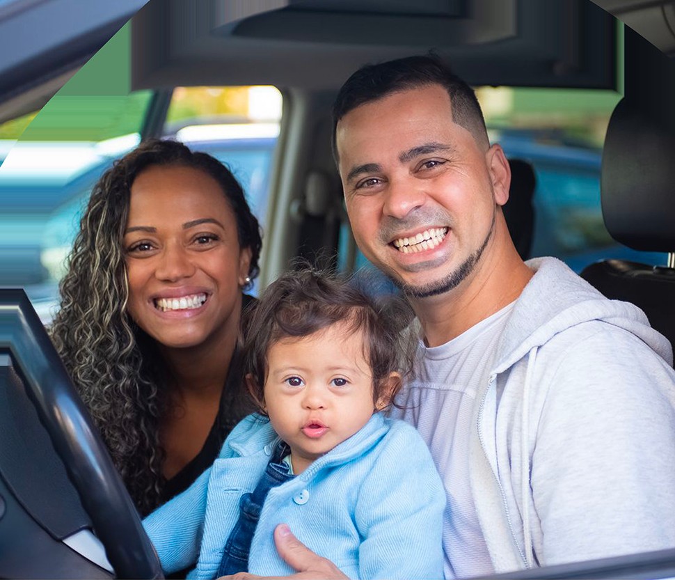 Family in a car
